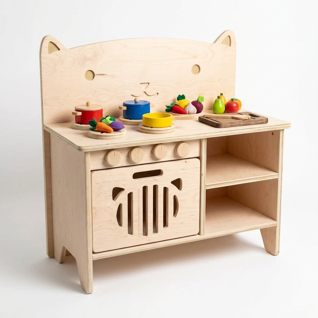 Maple Plywood Play Kitchen