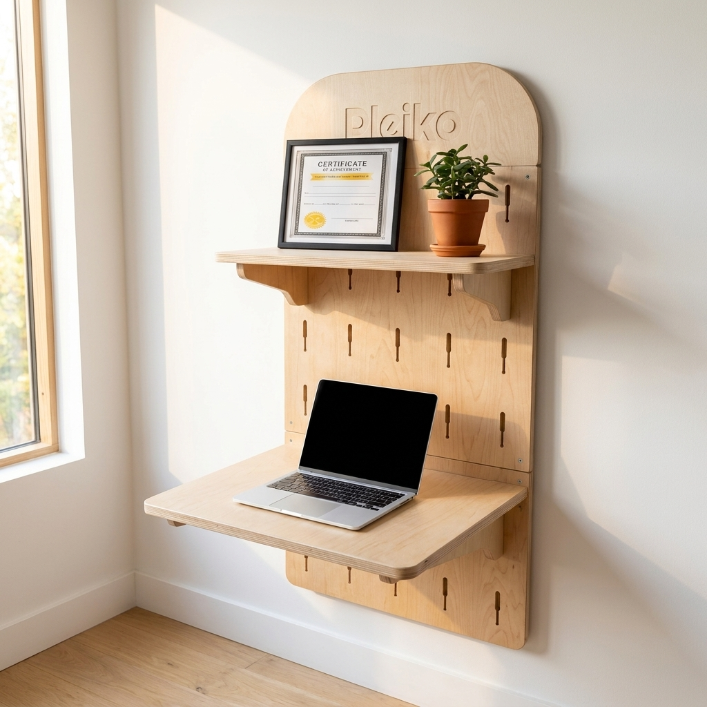 Wall Desk | Adjustable Pegboard Standing Desk