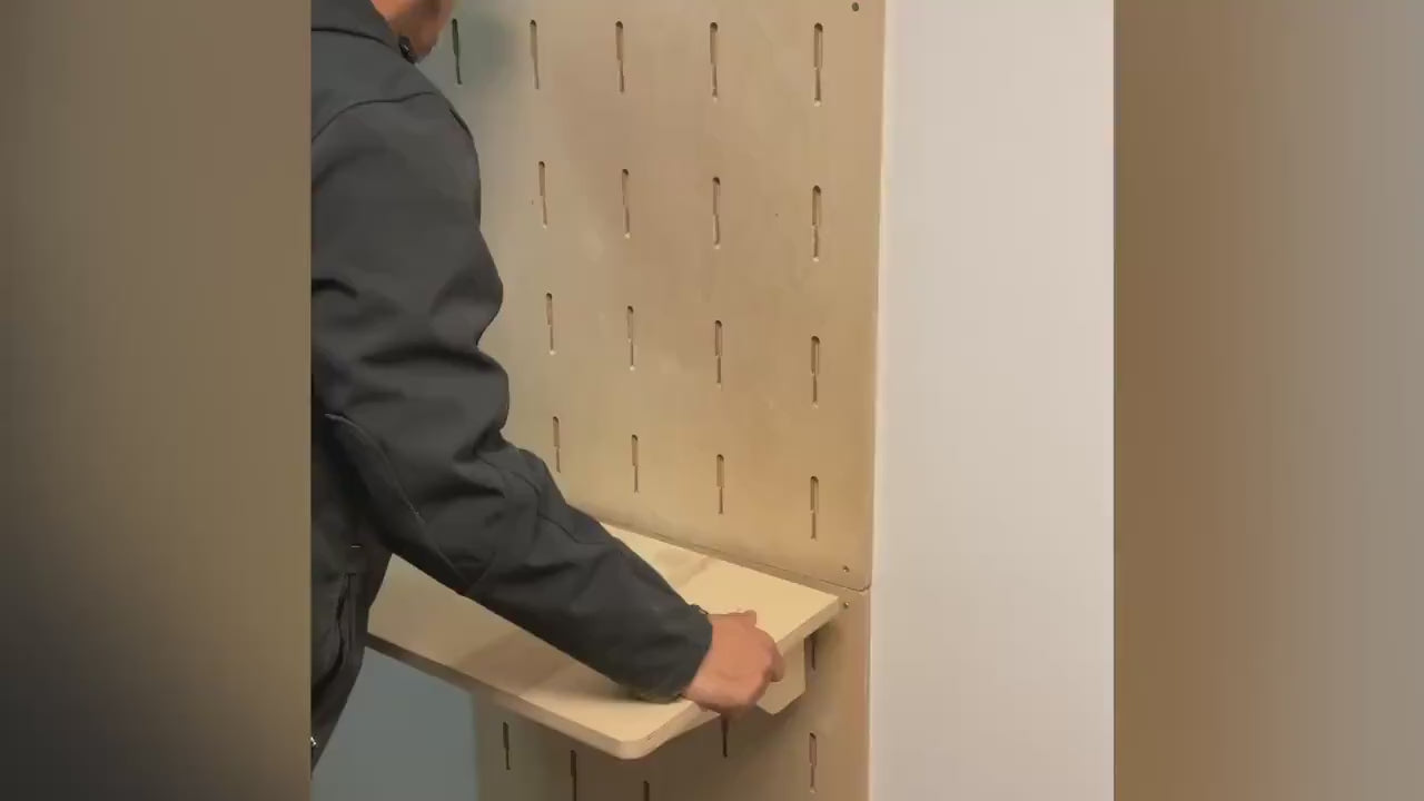 Wall Desk | Adjustable Pegboard Standing Desk